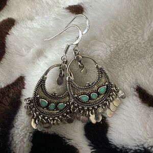 Elegant Silver and Turquoise Earrings